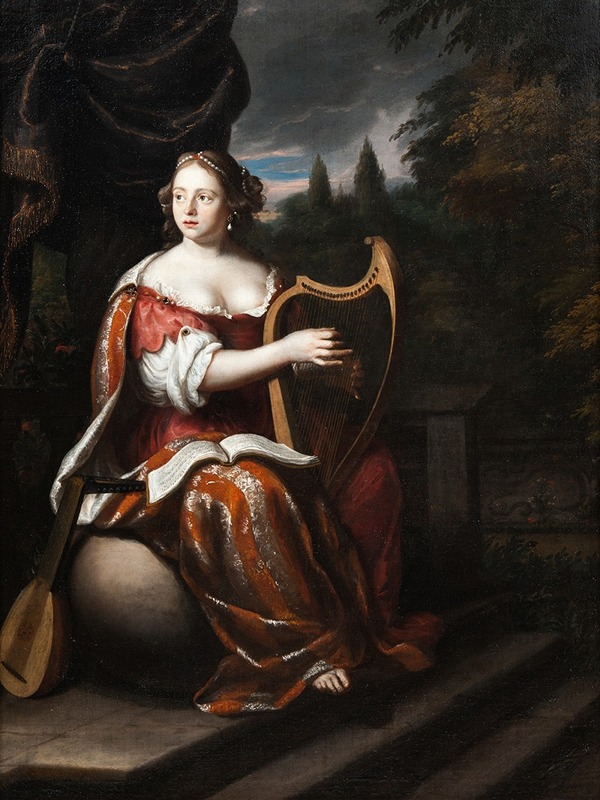 Martin Mytens - A Lady Playing the Harp