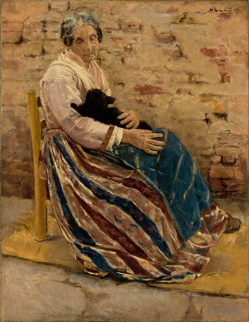 Max Liebermann - An Old Woman with Cat