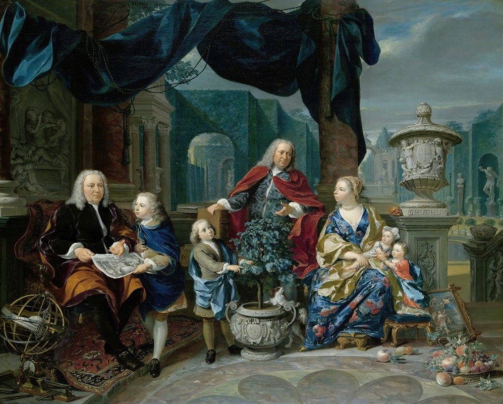 Nicolaas Verkolje - Portrait of David van Mollem with his Family