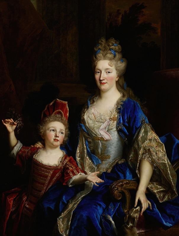 Nicolas de Largillière - Portrait of Catherine Coustard, Marquise of Castelnau, Wife of Charles-Léonor Aubry with Her Son Léonor