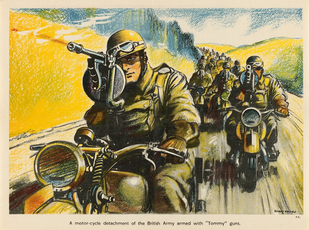 Roland Davies - A Motor-Cycle Detachment of the British Army Armed with ‘Tommy’ Guns