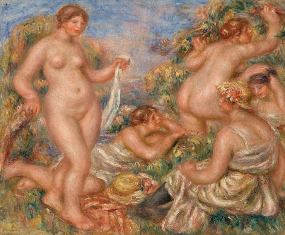 Pierre-Auguste Renoir - Composition, Five Bathers (Composition, cinq baigneuses)