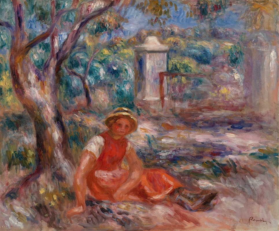 Pierre-Auguste Renoir - Girl at the Foot of a Tree (Fillette au pied d’un arbre)