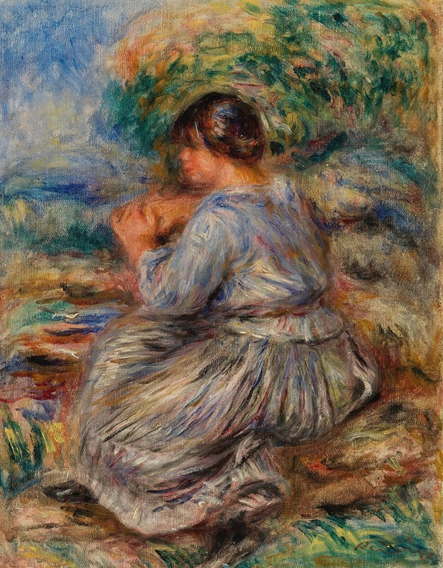 Pierre-Auguste Renoir - Girl Seated in a Landscape (Jeune fille assise dans un jardin)