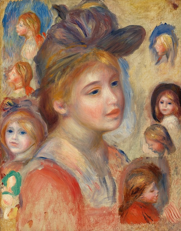 Pierre-Auguste Renoir - Study of Girls’ Heads (Étude de têtes de jeunes filles)