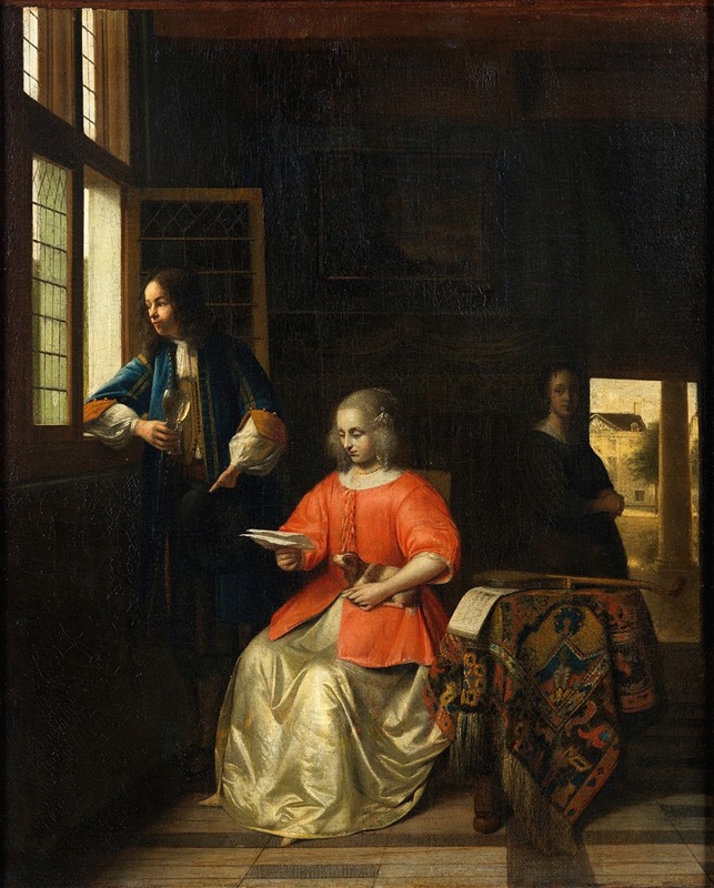 Pieter De Hooch - Interior with a Young Lady Reading a Letter