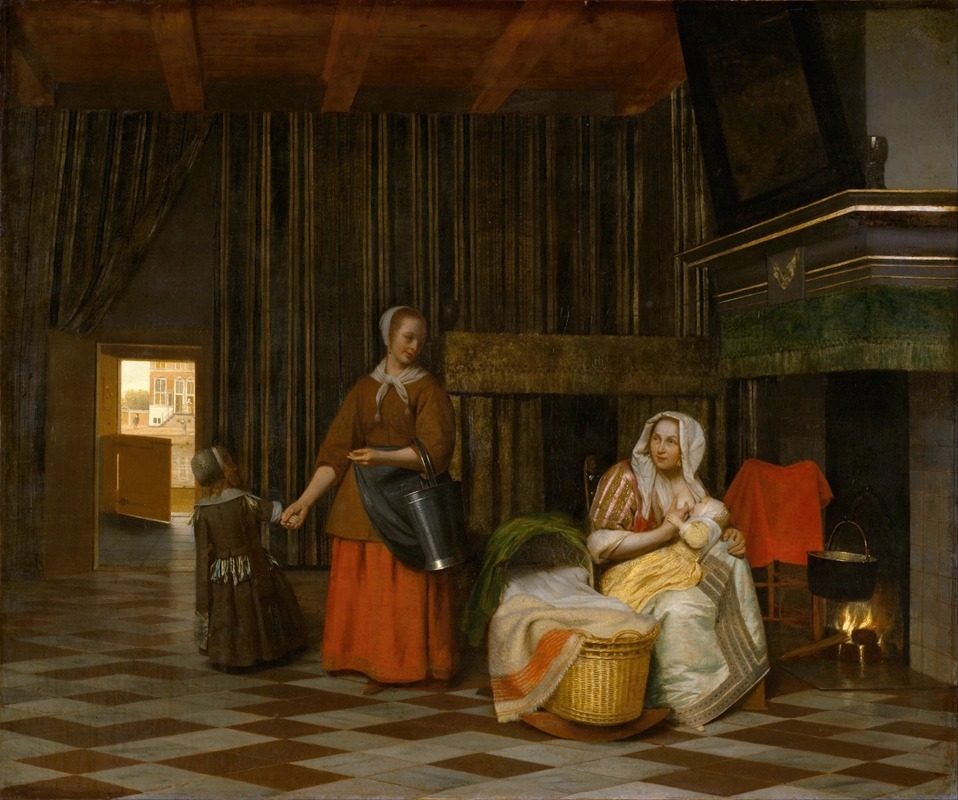 Pieter De Hooch - Woman and Child with Serving Maid