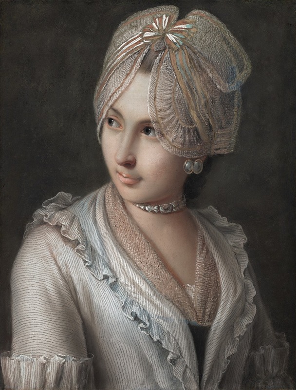 Pietro Rotari - An Elegant Young Lady with a Lace Cap