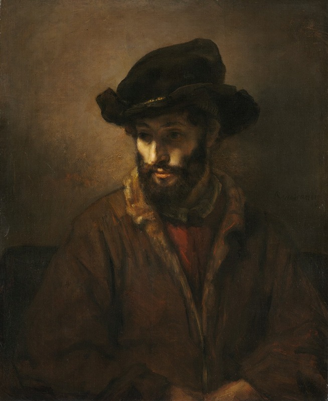 Rembrandt van Rijn - A Bearded Man Wearing a Hat