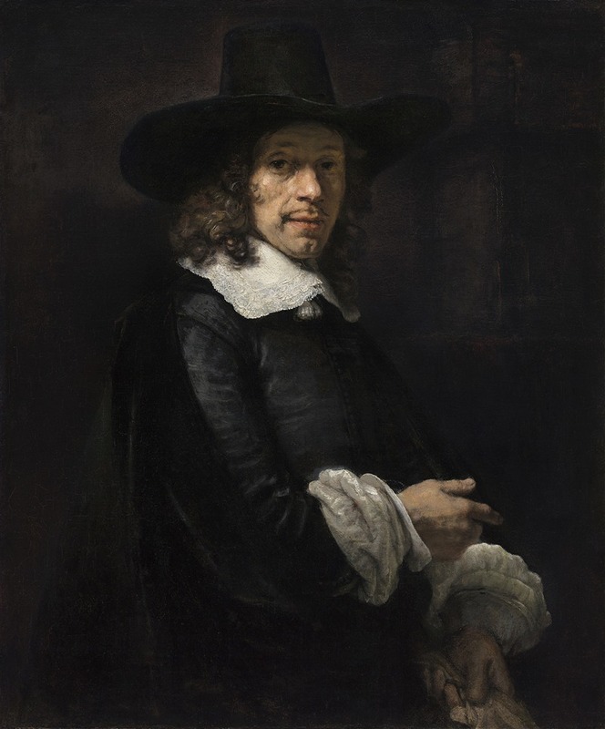 Rembrandt van Rijn - Portrait of a Gentleman with a Tall Hat and Gloves