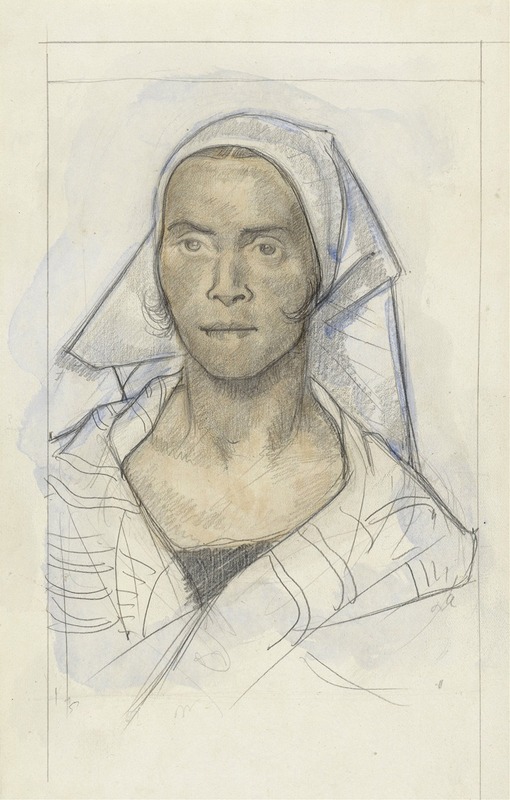 Richard Nicolaüs Roland Holst - Portret van een vrouw met hoofddoek