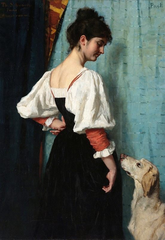 Thérèse Schwartze - Portrait of a young Woman with ‘Puck’ the Dog