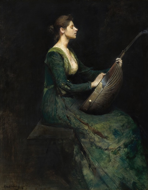 Thomas Wilmer Dewing - Lady with a Lute