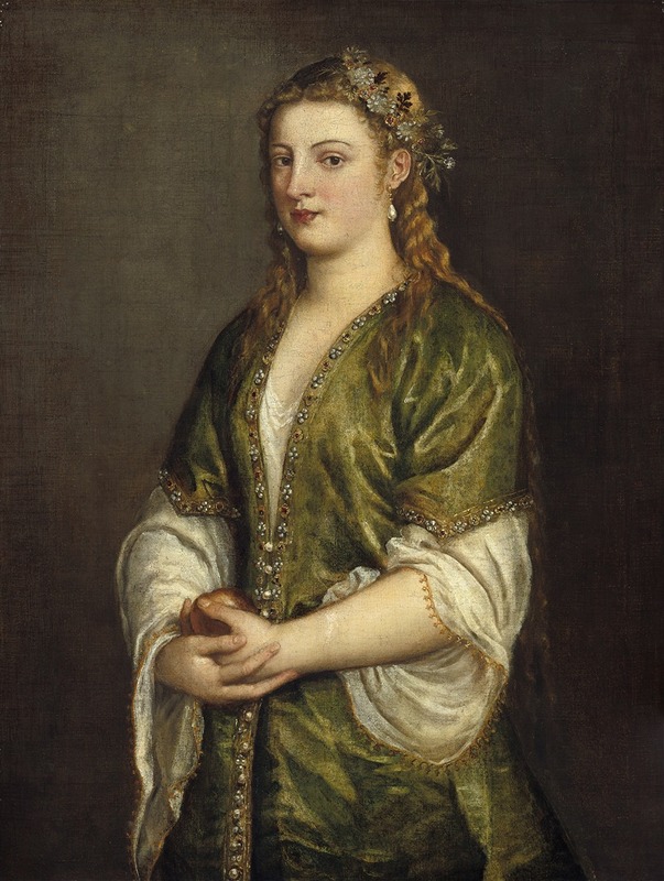 Titian - Woman Holding an Apple
