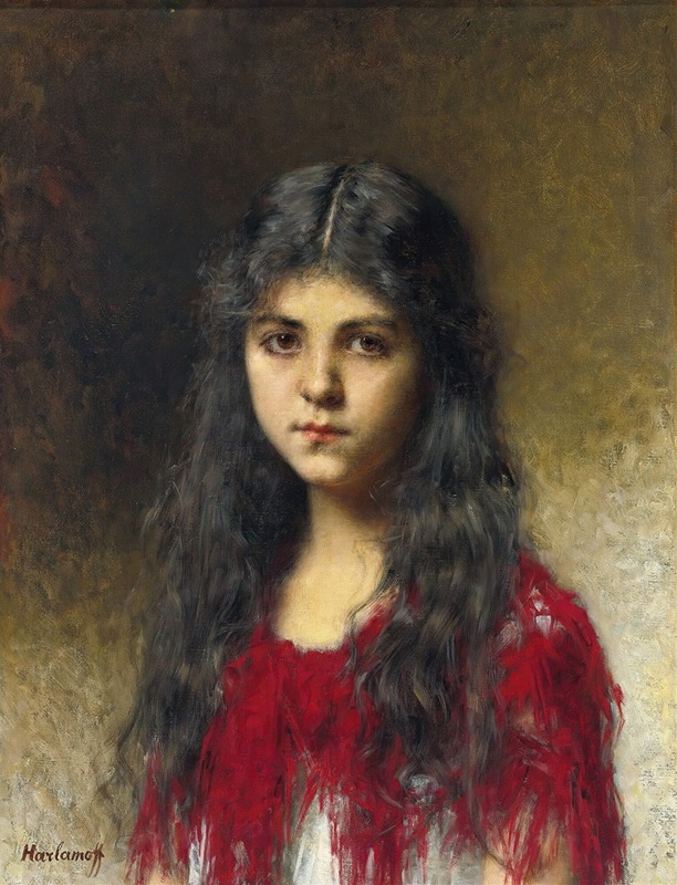 Alexei Harlamoff - Portrait Of A Young Girl