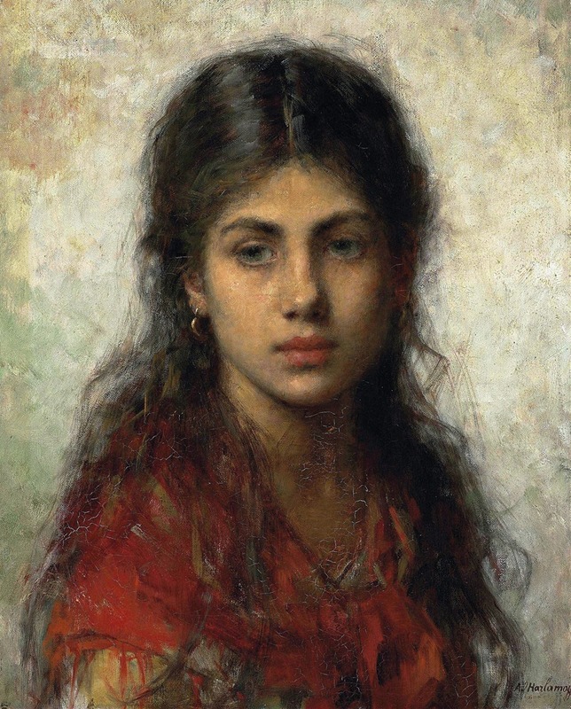 Alexei Harlamoff - Girl With A Red Shawl