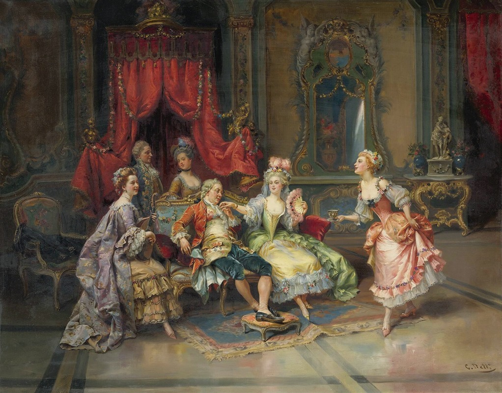 Cesare Auguste Detti - Louis XV In The Throne Room