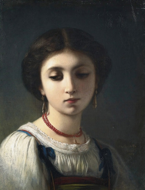 Charles Landelle - Portrait Of A Young Italian Girl