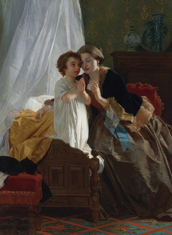 Eugène-Ernest Hillemacher - Bedtime Prayer