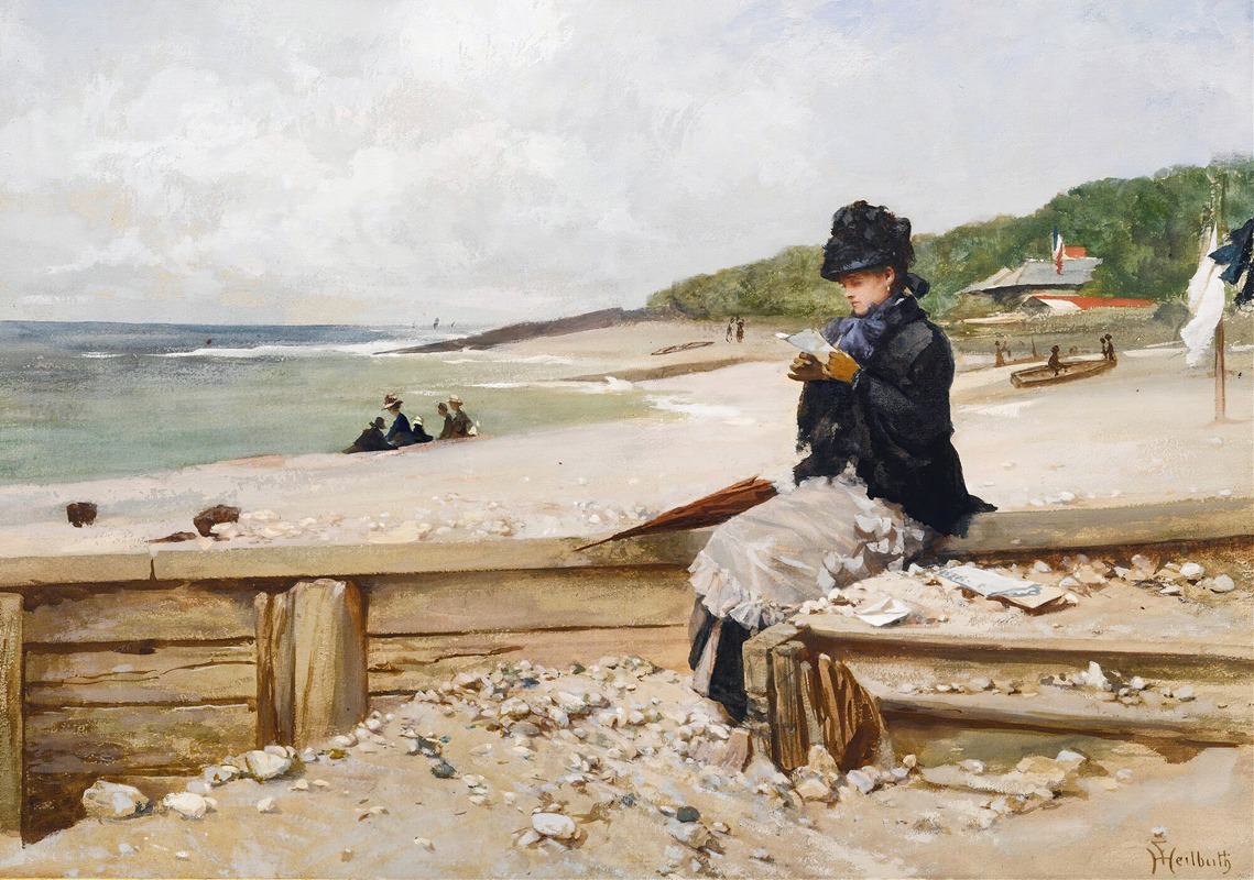 Ferdinand Heilbuth - Woman Reading At The Seashore
