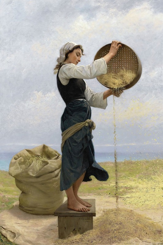 François Alfred Delobbe - Woman Sifting