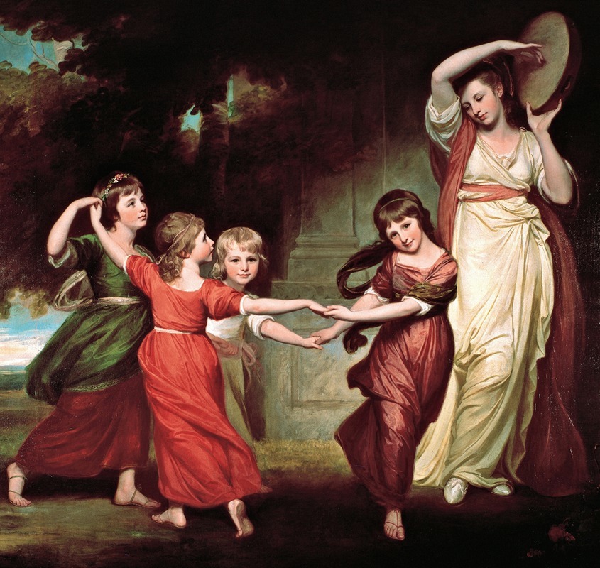 George Romney - The Gower Family The Children Of Granville, 2nd Earl Gower