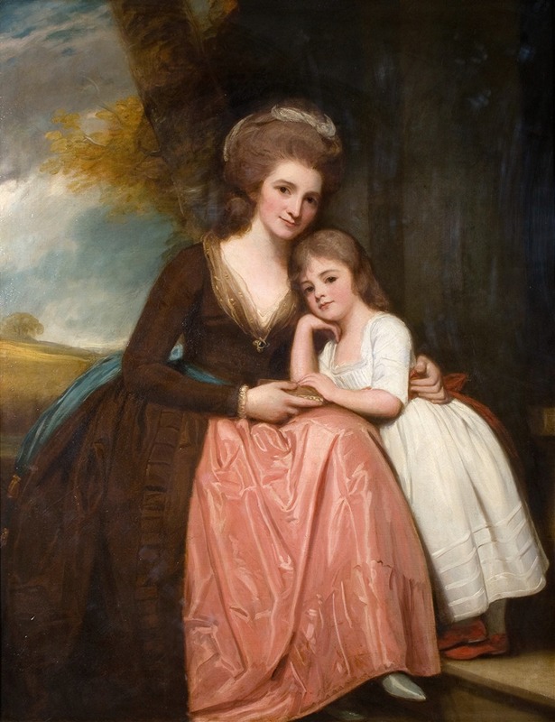 George Romney - Portrait Of Mrs Bracebridge And Her Daughter Mary