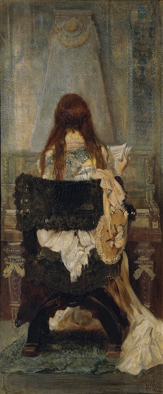 Hans Makart - Lady At The Spinet