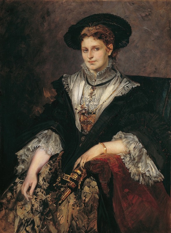 Hans Makart - Portrait Of Bertha Von Piloty