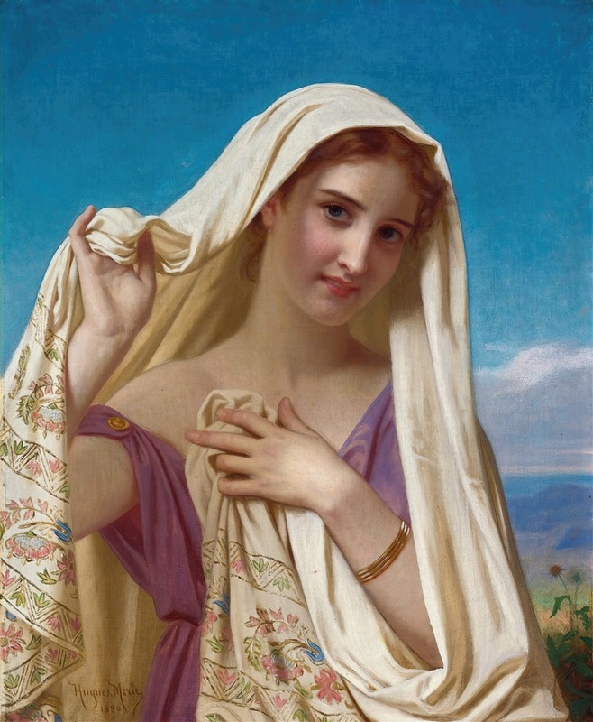 Hugues Merle - Young Girl In A Veil