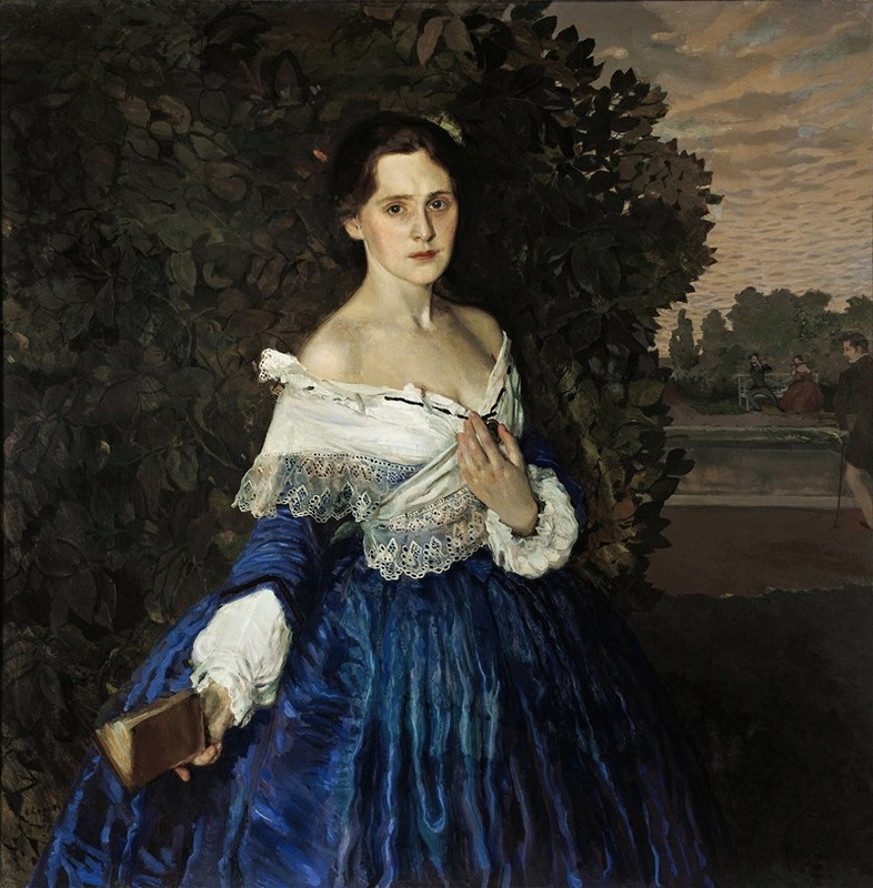 Konstantin Andreevich Somov - Lady In Blue. Portrait Of Ye.M. Martynova