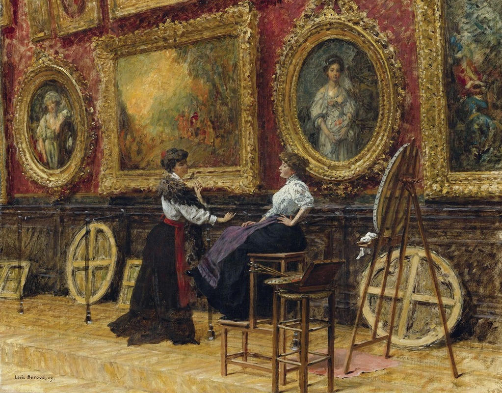 Louis Béroud - The Copyists In The Musée Du Louvre