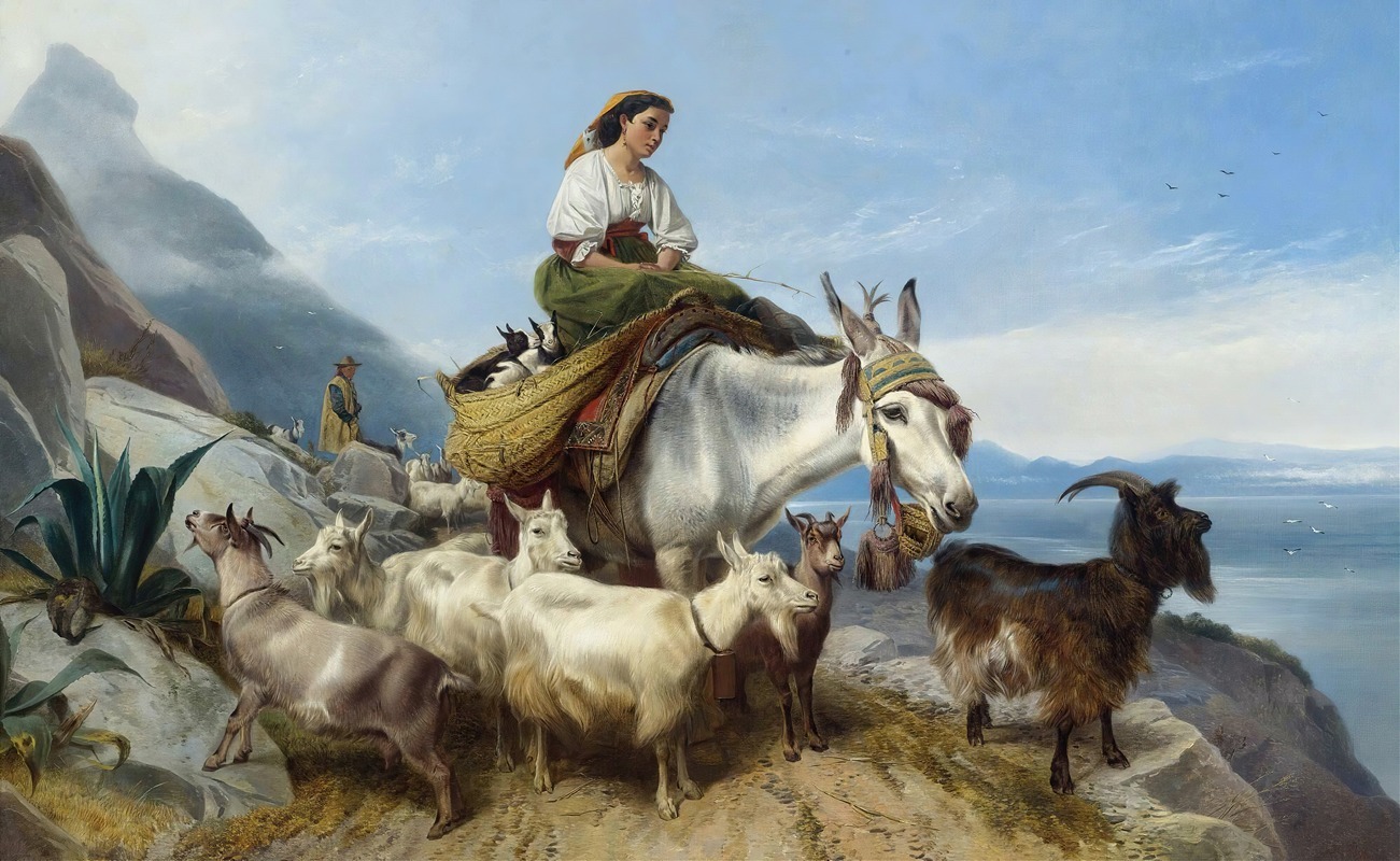 Richard Ansdell - Goatherd On The Rock Of Gibralter