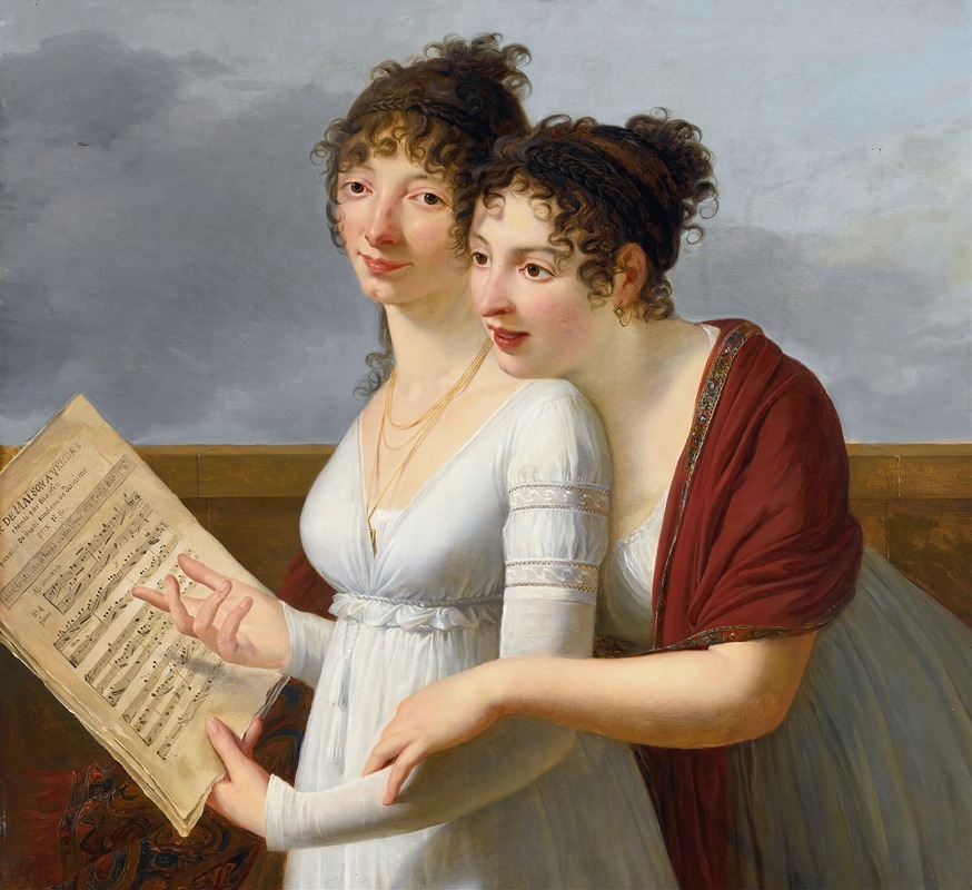 Robert Jacques François Lefèvre - Portrait Of Two Elegantly Dressed Ladies