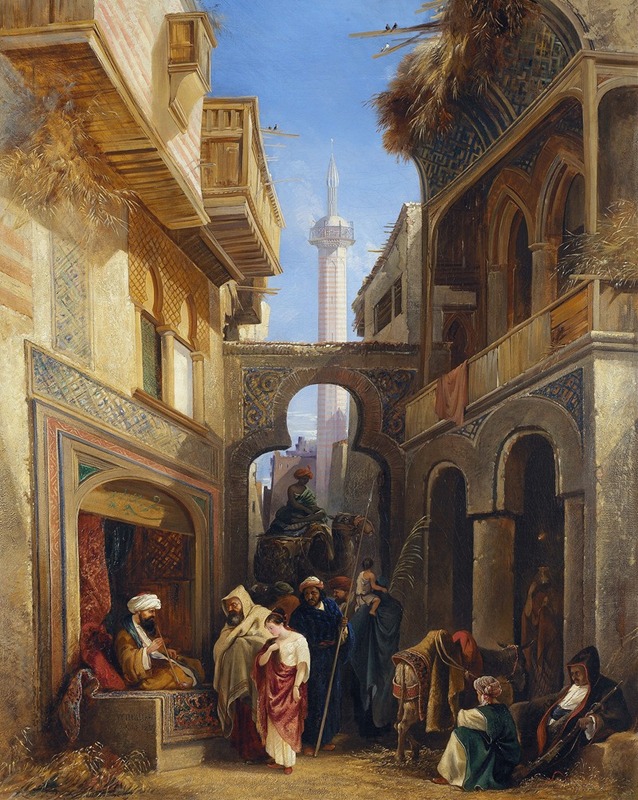William James Müller - Street Scene In Cairo