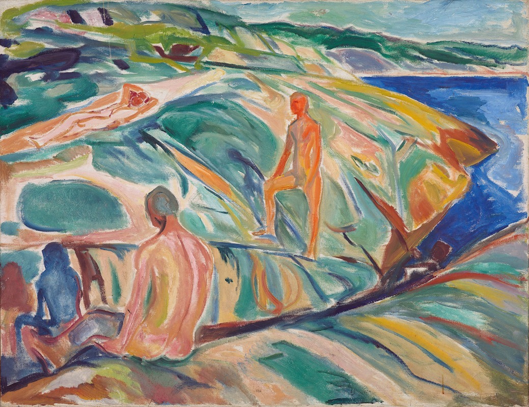Edvard Munch - Bathing Men on Rocks