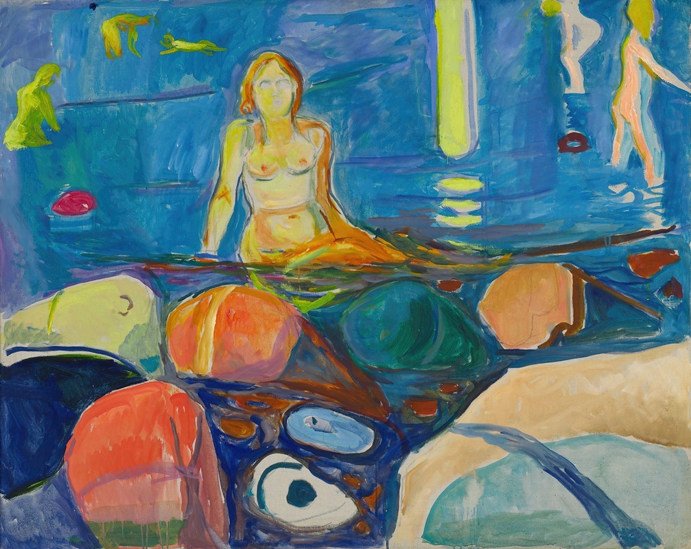 Edvard Munch - Bathing Woman and Children