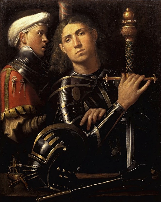 Giorgione - The ‘Gattamelata’. Man in armour with a squire