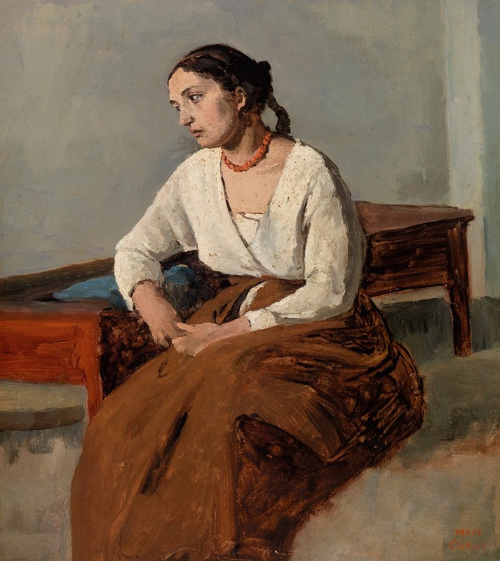Jean-Baptiste-Camille Corot - Melancholy Italian Woman