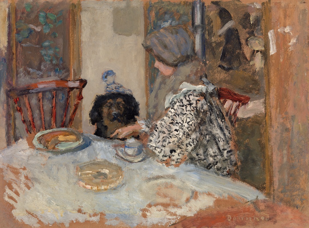 Pierre Bonnard - Woman and Dog at Table