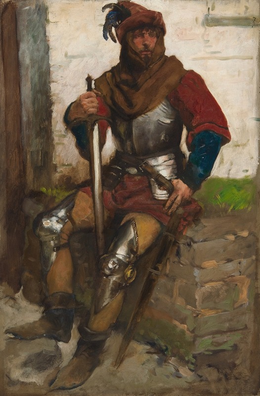 Edwin Austin Abbey - Figure Study of a Knight