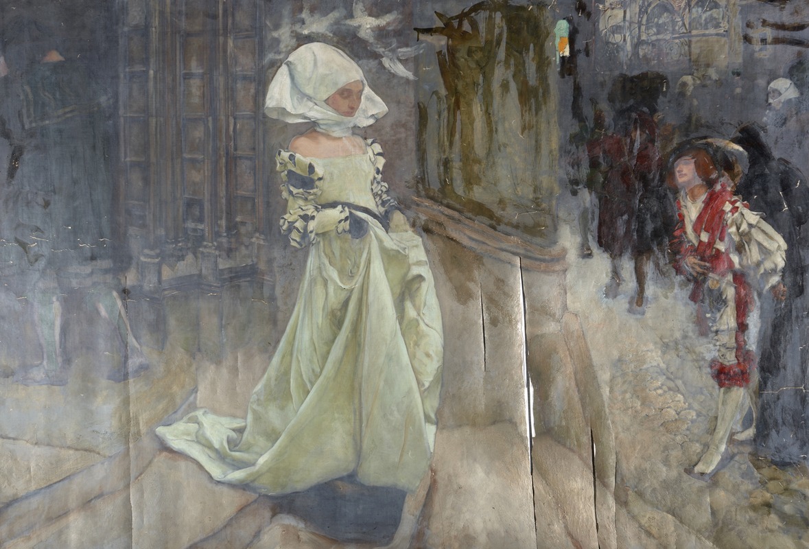 Edwin Austin Abbey - Figure Study, possibly for Margaret and Faust