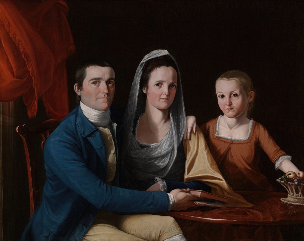 John Trumbull - Jonathan Trumbull, Jr. with Mrs. Trumbull (Eunice Backus) and Faith Trumbull