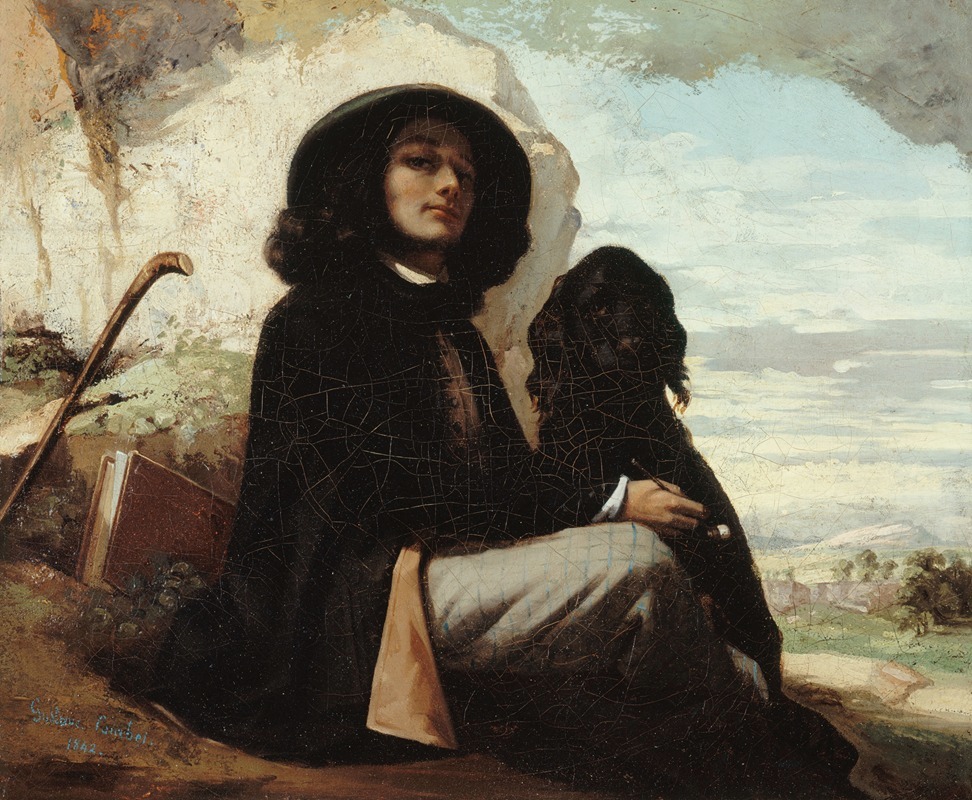 Gustave Courbet - Autoportrait dit Courbet au chien noir
