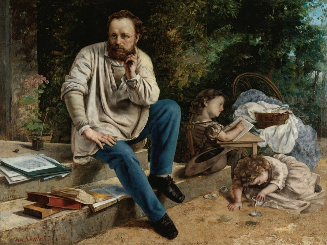 Gustave Courbet - Pierre-Joseph Proudhon et ses enfants en 1853