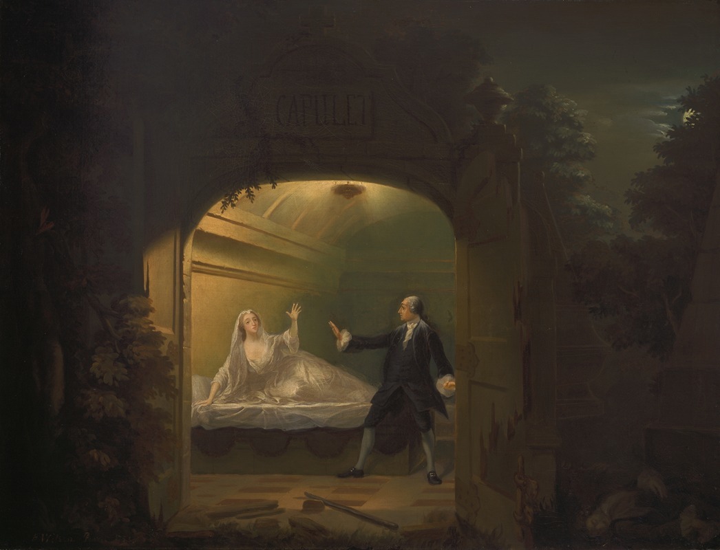 Benjamin Wilson - David Garrick and George Anne Bellamy in ‘Romeo and Juliet’, Act V, Scene III