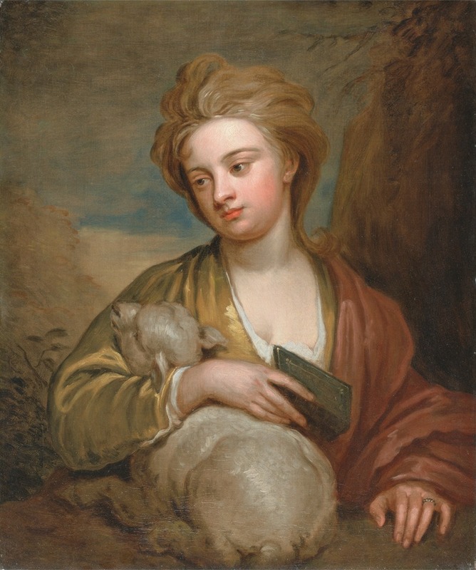 Sir Godfrey Kneller - Portrait of a Woman as St. Agnes, Traditionally Identified as Catherine Voss
