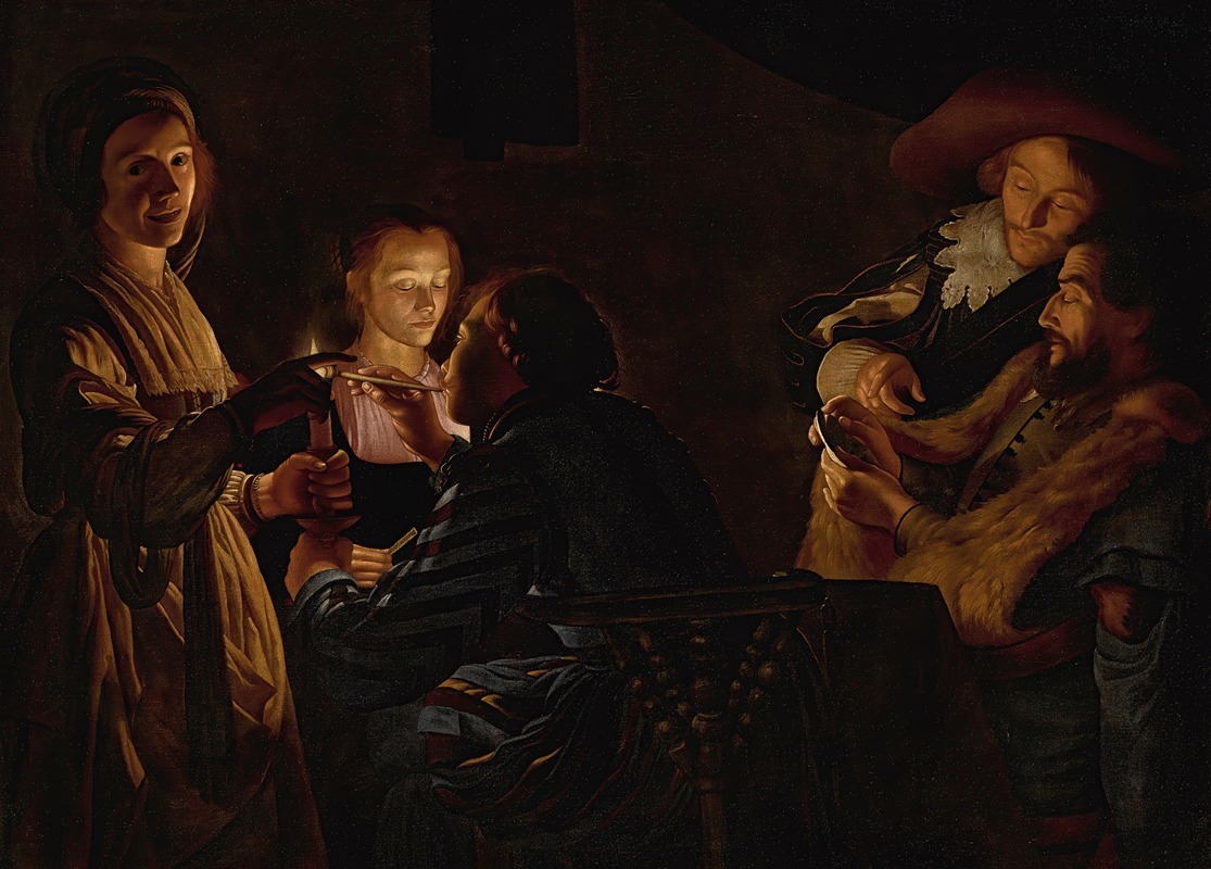 Adam de Coster - Card Players By Candlelight