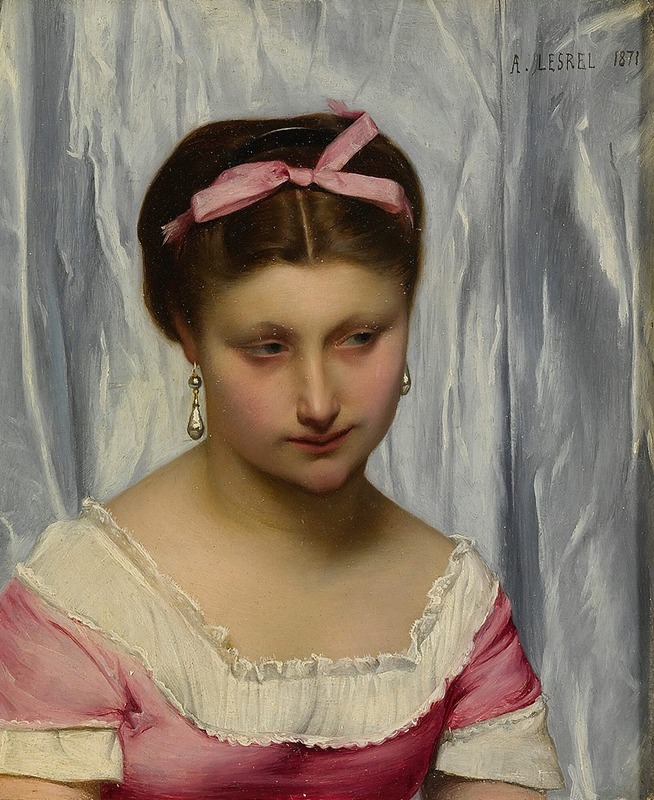 Adolphe-Alexandre Lesrel - The Pink Ribbon