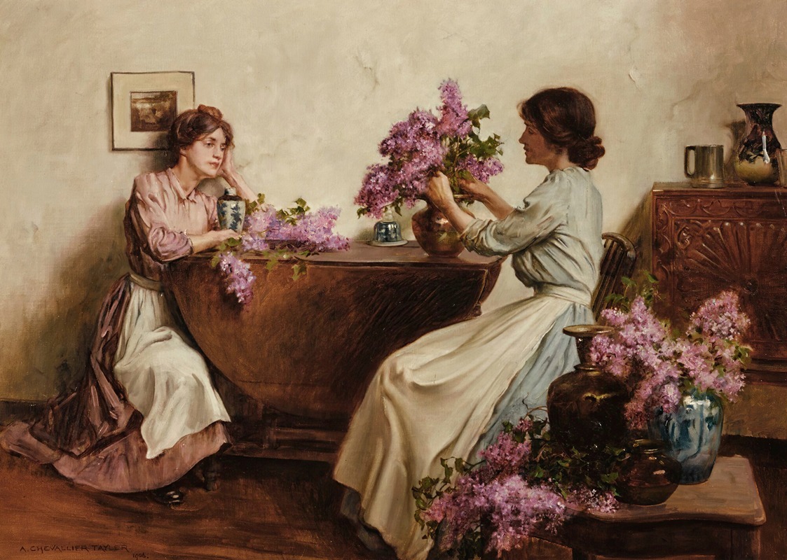 Albert Chevallier Tayler - Women Arranging Flowers